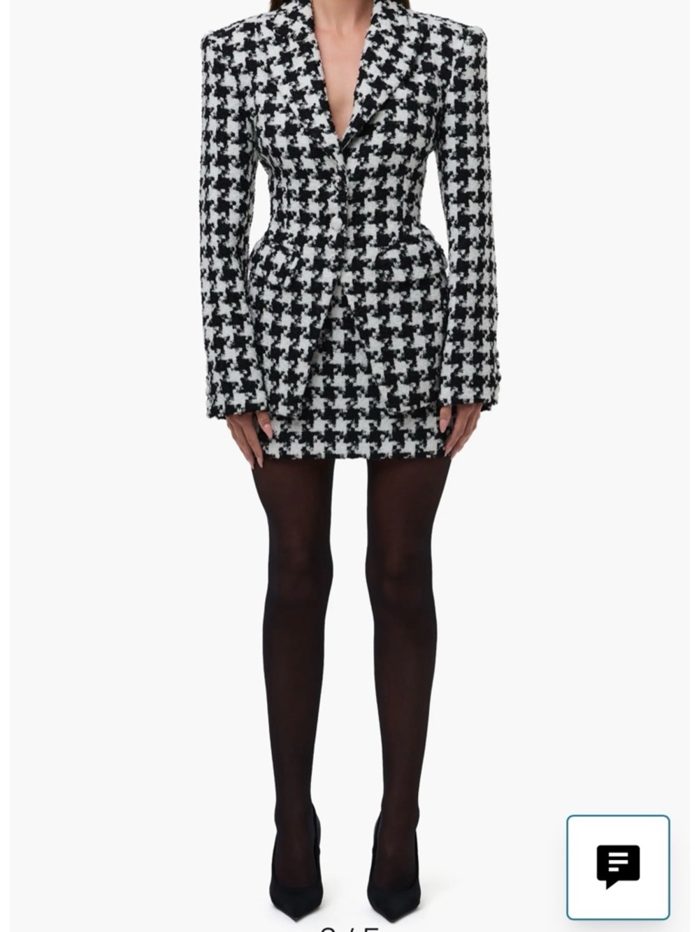 NWOT naked wardrobe Black & White Houndstooth Blazer - Picture 6 of 6